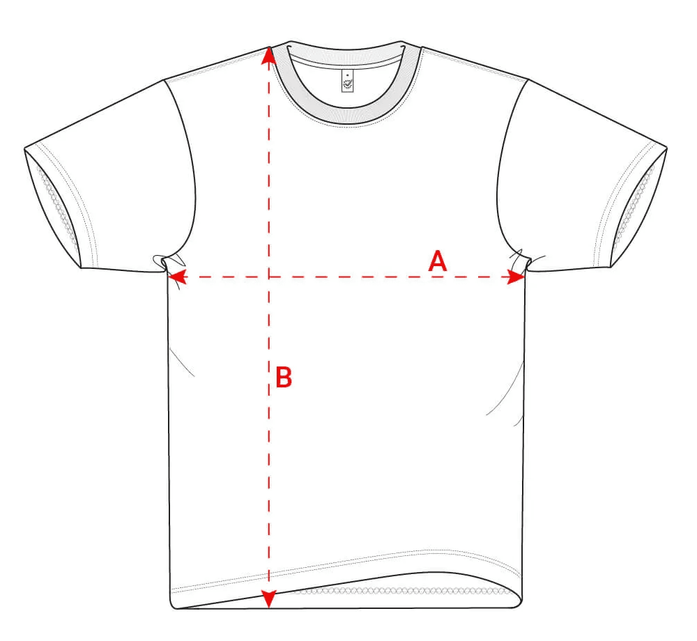 EP19 Earth Positive Oversized T-shirt measurement guide